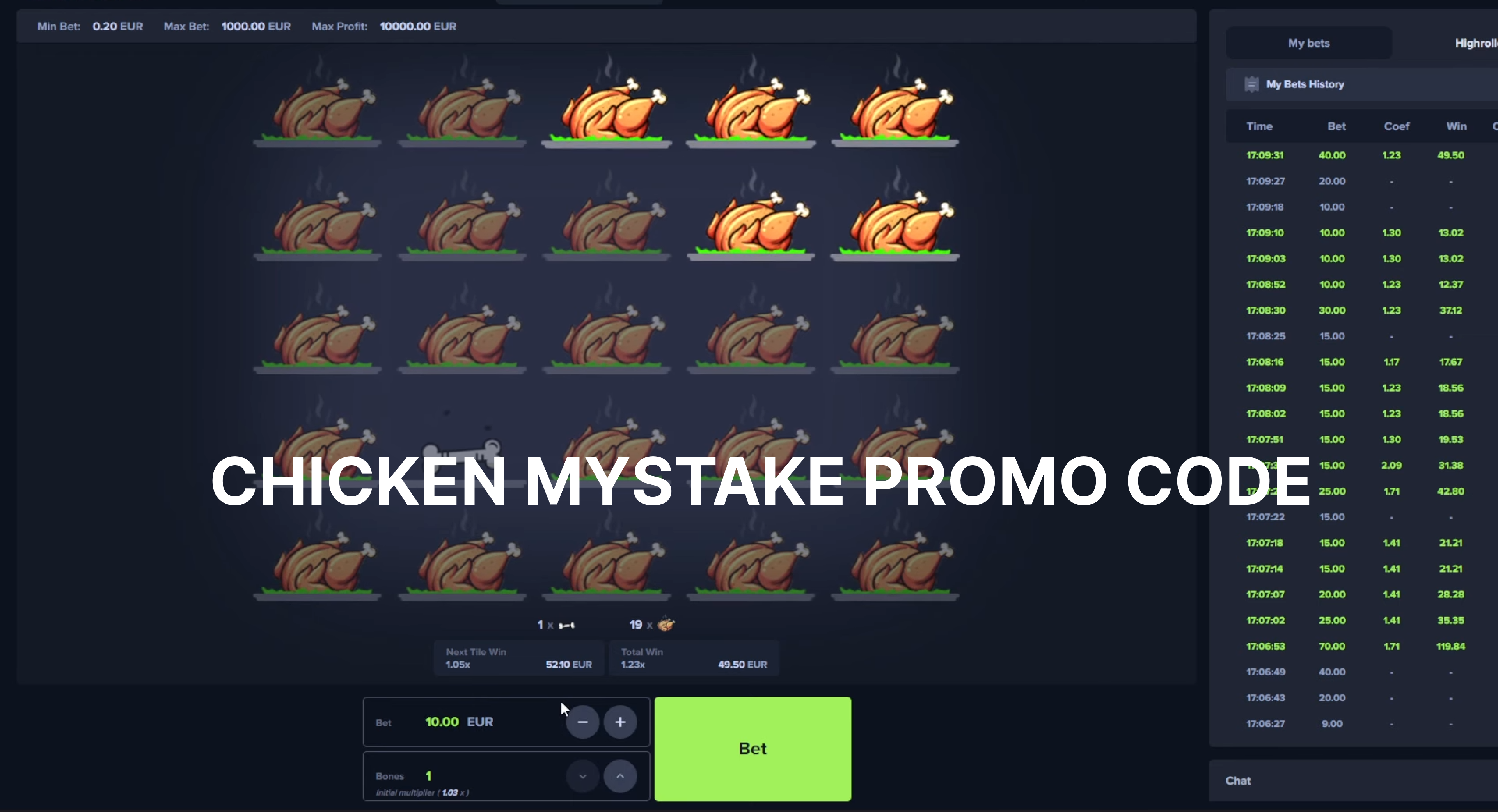 Code promotionnel Chicken MyStake
